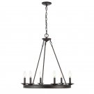 Narron 6 - Light Candle Style Wagon Wheel Chandelier