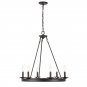 Narron 6 - Light Candle Style Wagon Wheel Chandelier