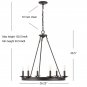 Narron 6 - Light Candle Style Wagon Wheel Chandelier