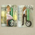 TWO SEXY GIRL GARAGE SUPPLY UKRAINIAN AND RUSSIAN LANGUAGE CALENDAR CARDS 2005 and 06