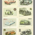 COLLECTION OF EIGHT CLASSIC CAR LATVIAN and  RUSSIAN LANGUAGE CALENDAR CARDS 1987
