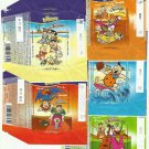 SET OF FIVE FLINTSTONES 15gr CHOCOLATE WRAPPERS FROM GUNZ OF AUSTRIA