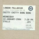 LONDON PALLADIUM CHITTY CHITTY BANG BANG TICKET JANUARY 2004