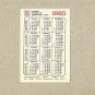 ZAPOROZHETS SOVIET UNION ERA CAR RUSSIAN LANGUAGE CALENDAR CARD 1985