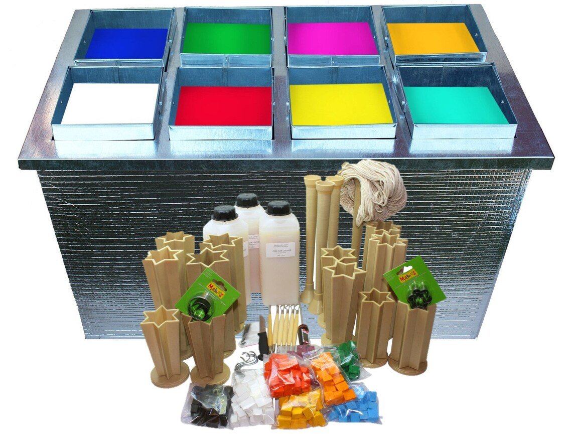 Candle making kit, water bath. wax candle melter machine Set of 8 buckets