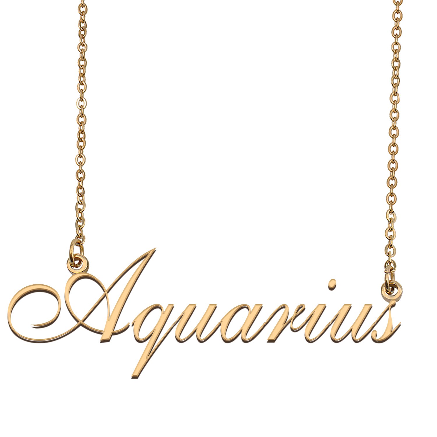Customized Simple My Name Necklace Jewelry Gifts for Girls Aquarius