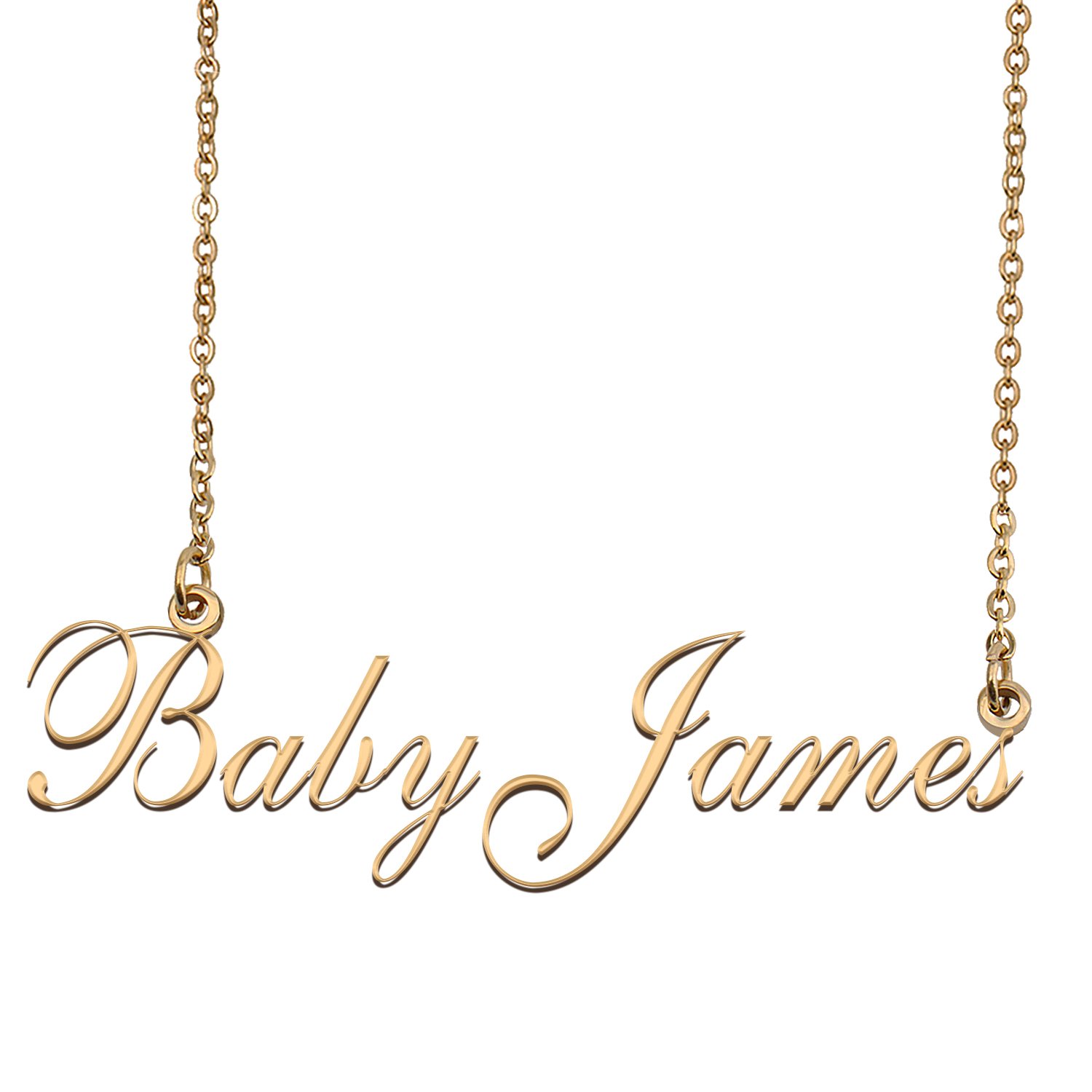 Custom Nameplate Necklace Personalized Jewelry Gifts for Women BabyJames