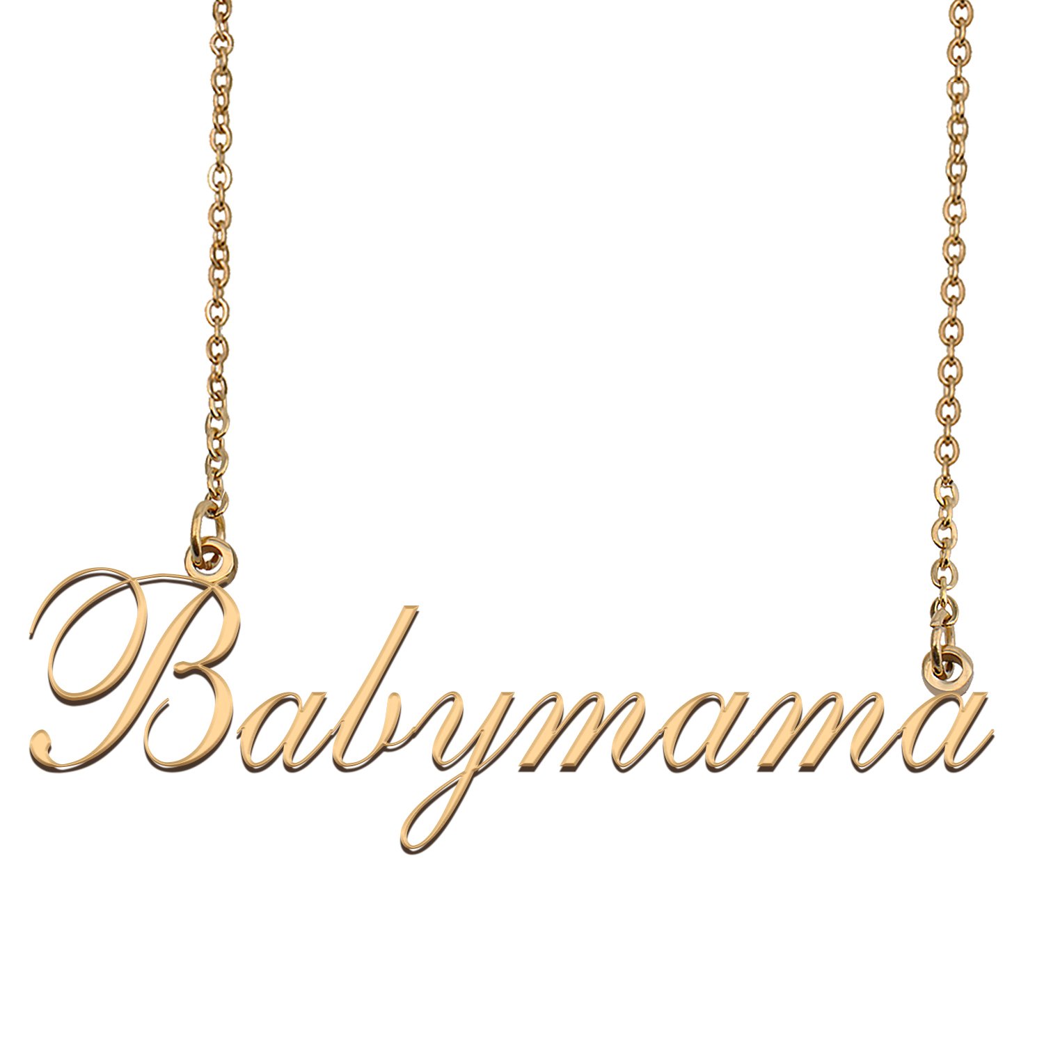 Custom Nameplate Necklace Personalized Jewelry Gifts for Women Babymama