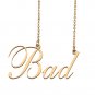 Custom Nameplate Necklace Personalized Jewelry Gifts for Women Bad