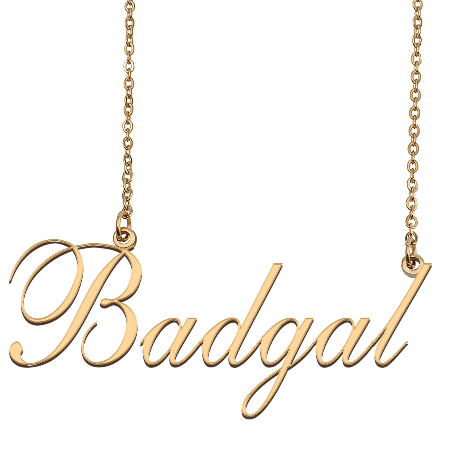 Custom Nameplate Necklace Personalized Jewelry Gifts for Women Badgal