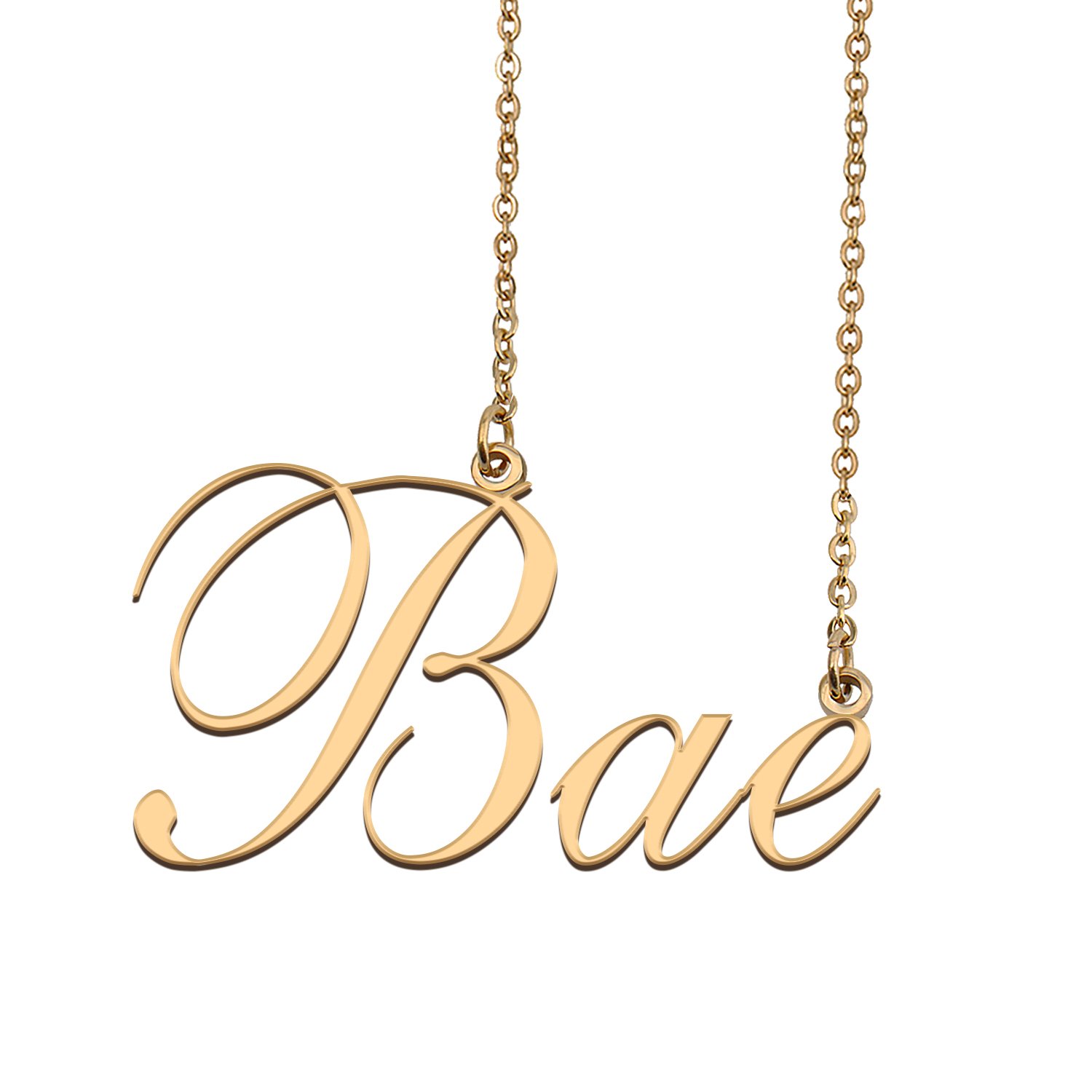 Custom Nameplate Necklace Personalized Jewelry Gifts for Women Bae