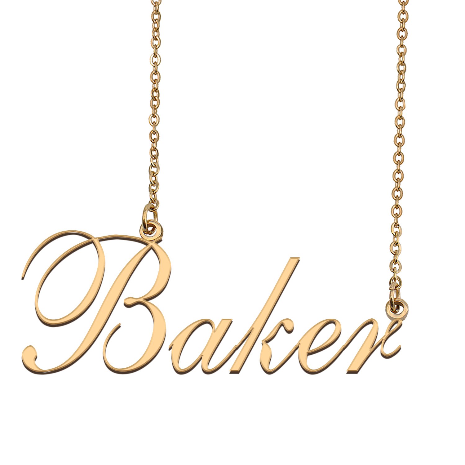 Custom Nameplate Necklace Personalized Jewelry Gifts for Women Baker