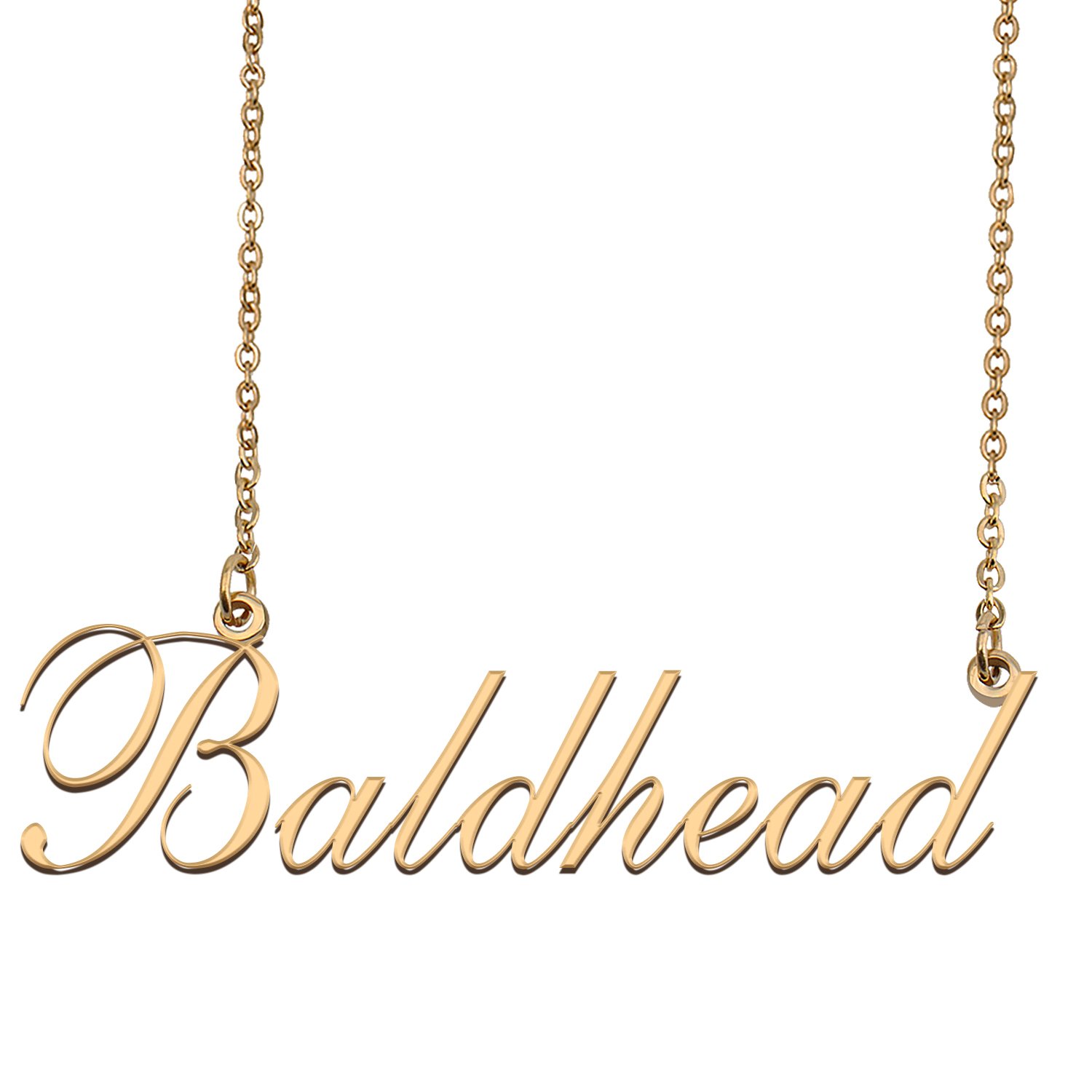 Custom Nameplate Necklace Personalized Jewelry Gifts for Women Baldhead
