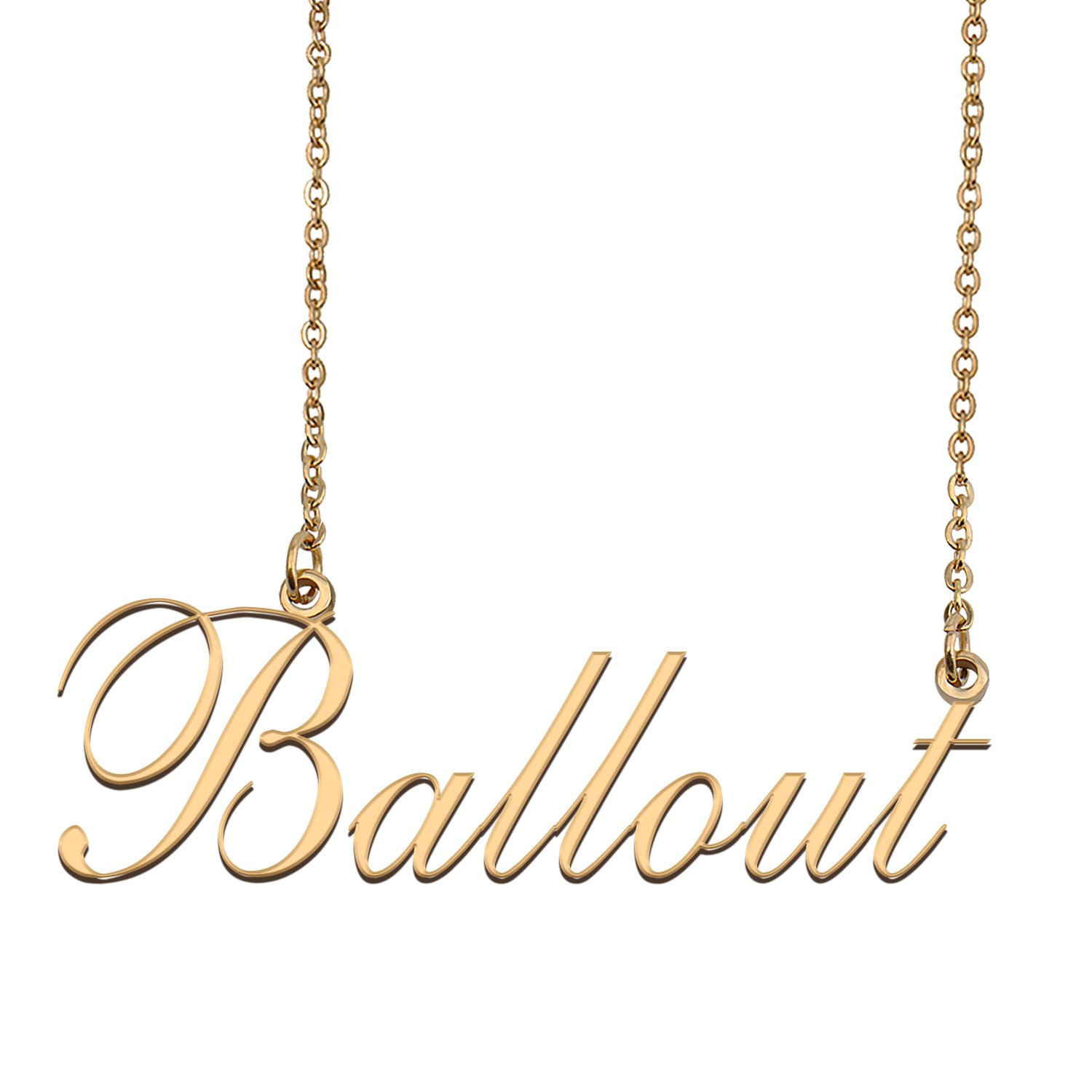 Custom Nameplate Necklace Personalized Jewelry Gifts for Women Ballout