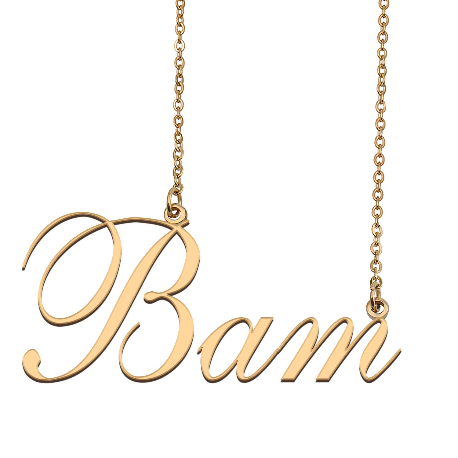 Custom Nameplate Necklace Personalized Jewelry Gifts for Women Bam