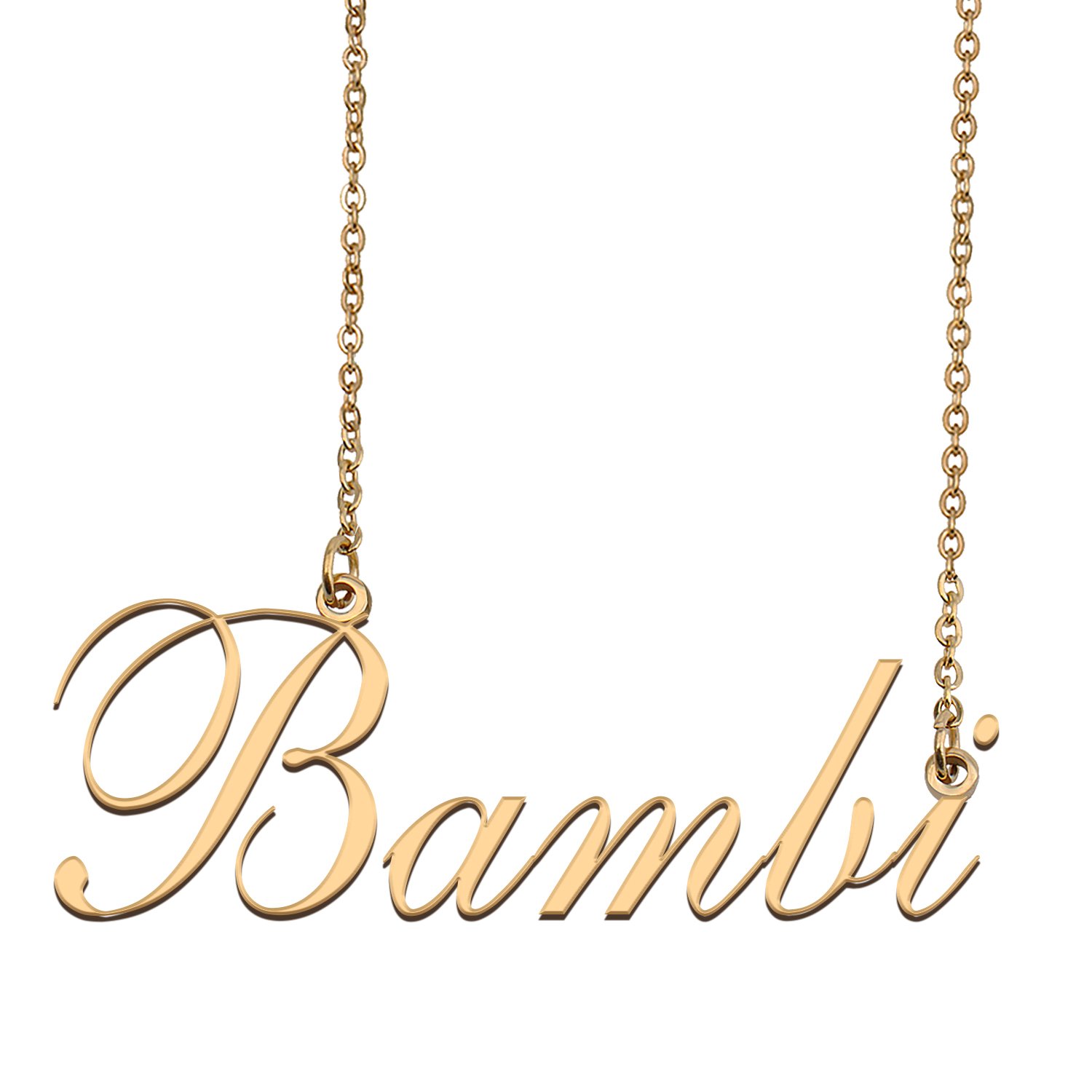 Custom Nameplate Necklace Personalized Jewelry Gifts for Women Bambi