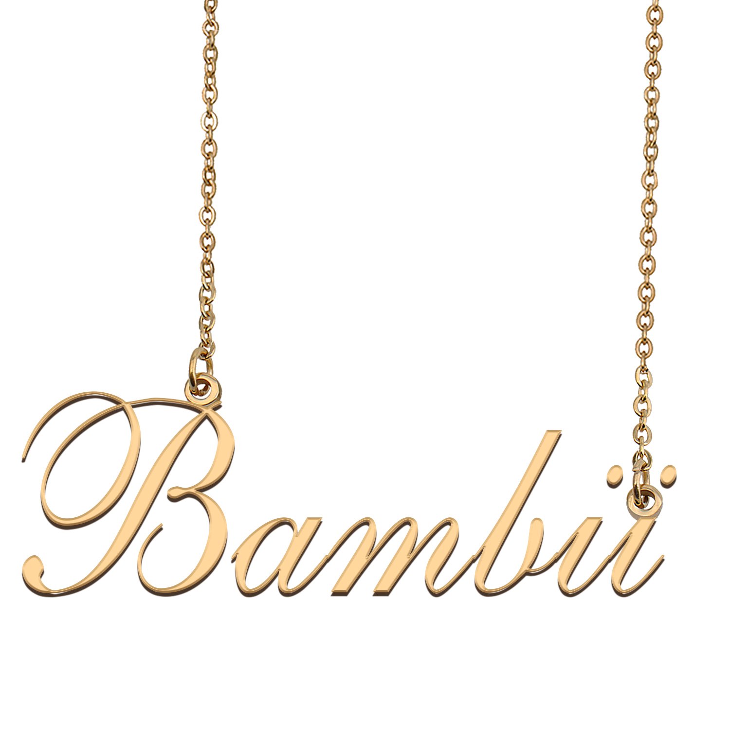 Custom Nameplate Necklace Personalized Jewelry Gifts for Women Bambii