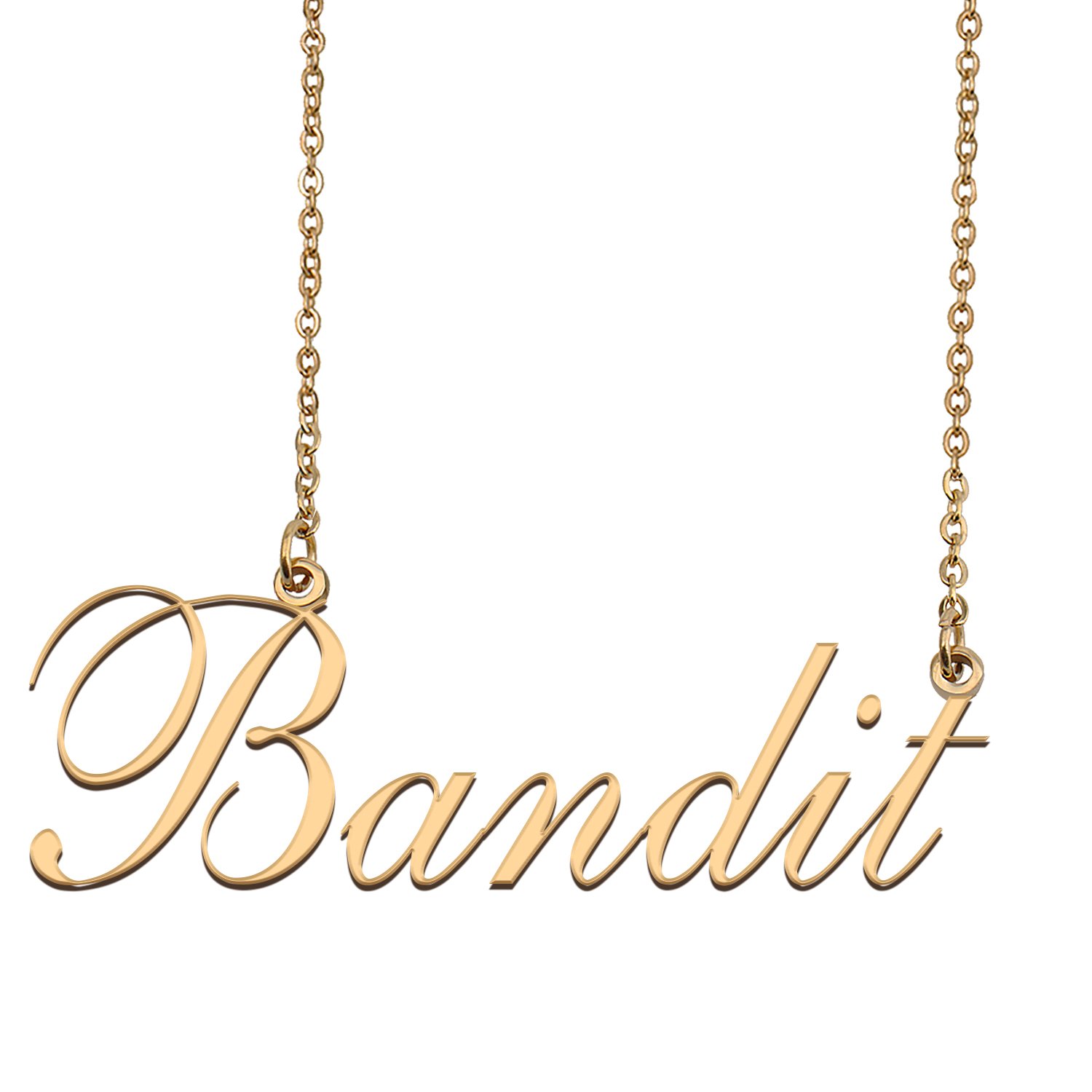 Custom Nameplate Necklace Personalized Jewelry Gifts for Women Bandit