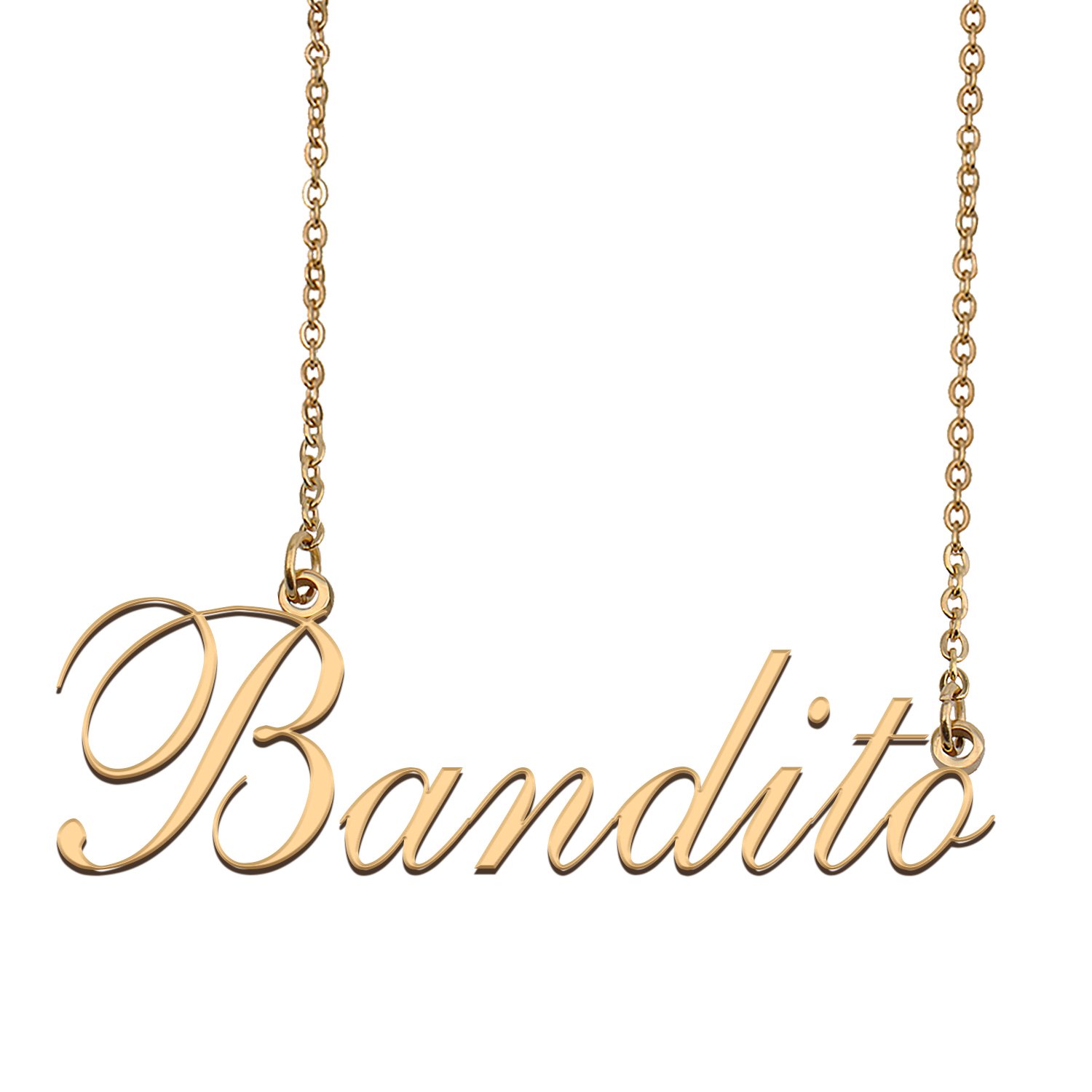 Custom Nameplate Necklace Personalized Jewelry Gifts for Women Bandito