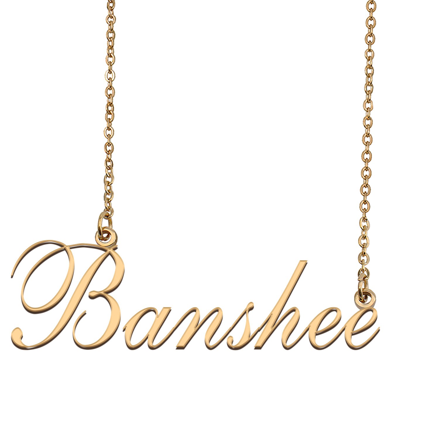 Custom Nameplate Necklace Personalized Jewelry Gifts for Women Banshee