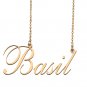 Custom Nameplate Necklace Personalized Jewelry Gifts for Women Basil