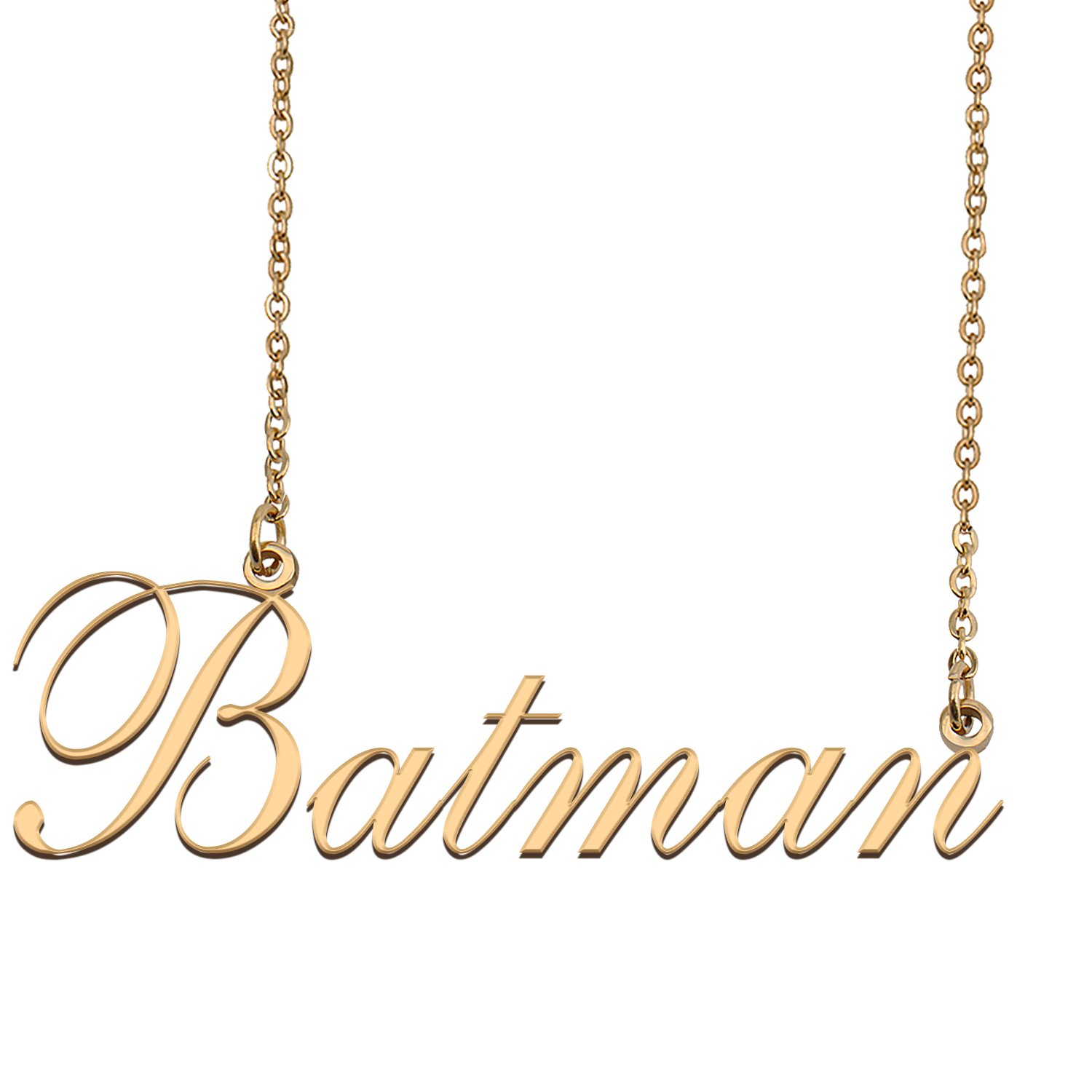 Custom Nameplate Necklace Personalized Jewelry Gifts for Women Batman