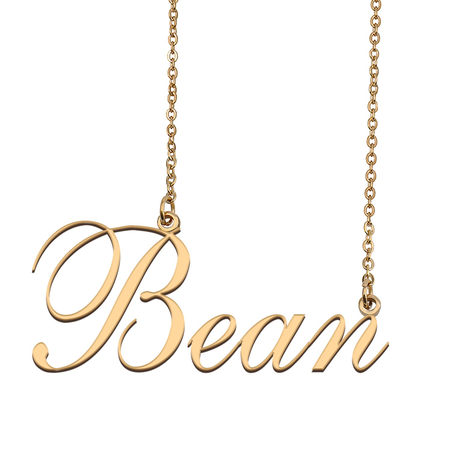 Custom Nameplate Necklace Personalized Jewelry Gifts for Women Bean