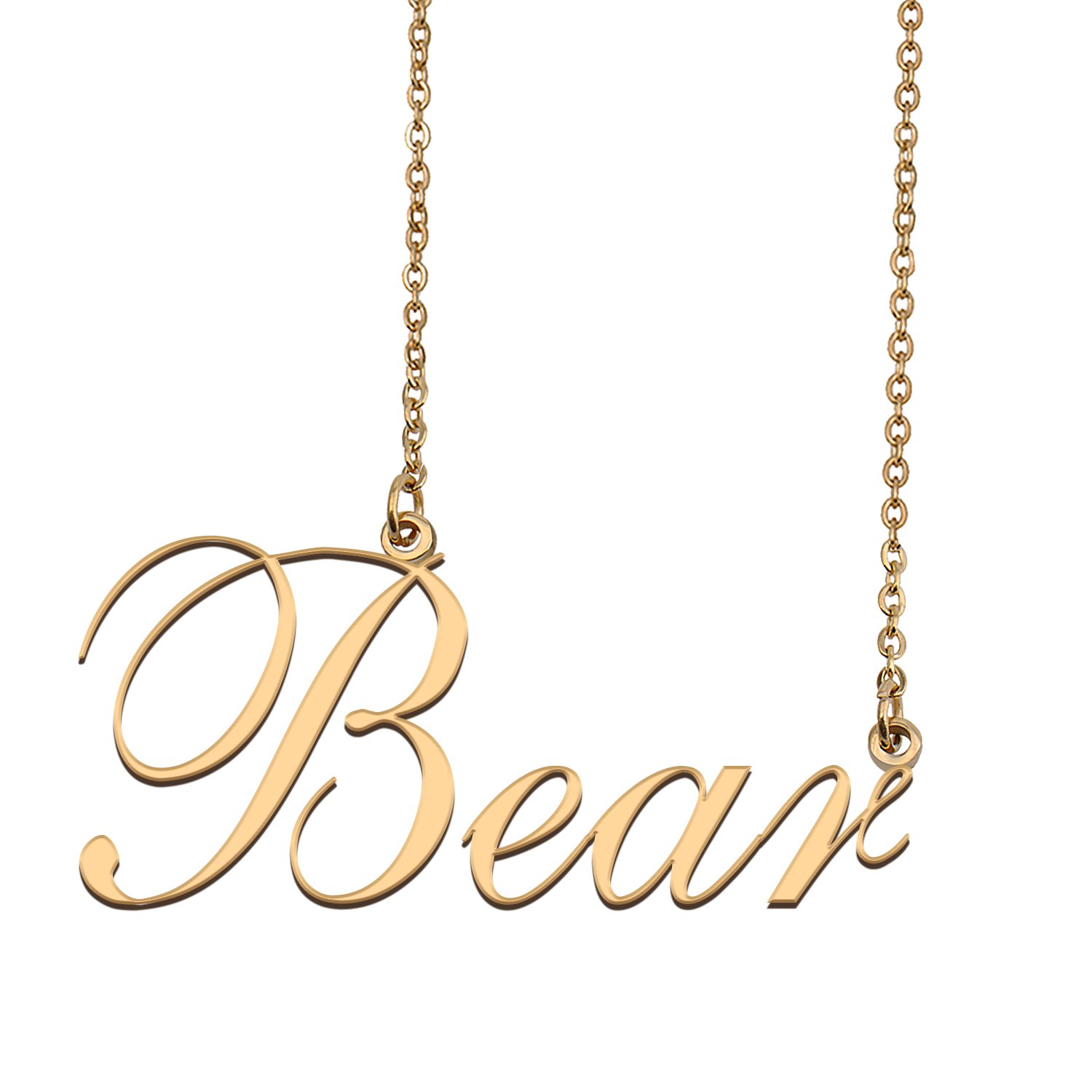 Custom Nameplate Necklace Personalized Jewelry Gifts for Women Bear
