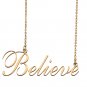 Custom Nameplate Necklace Personalized Jewelry Gifts for Women Believe