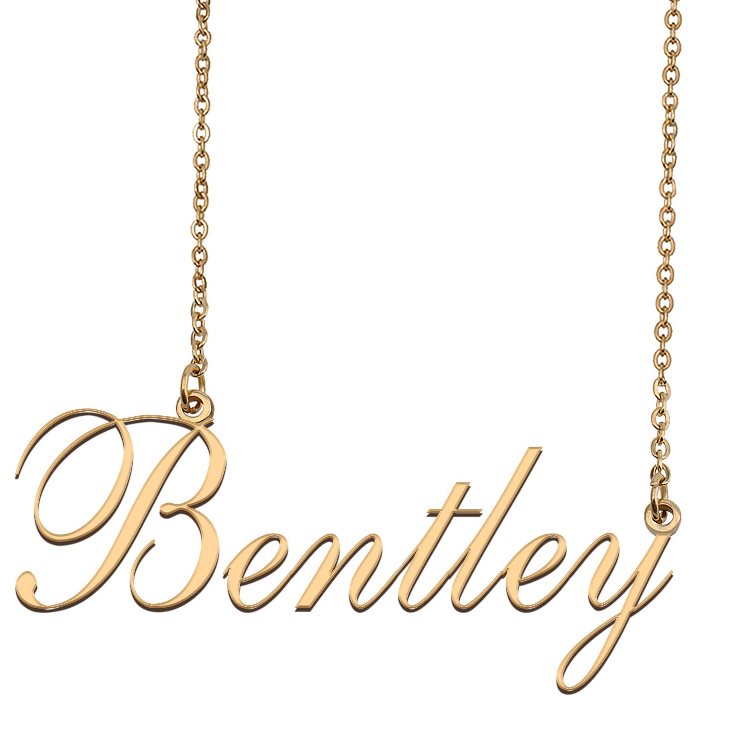 Custom Nameplate Necklace Personalized Jewelry Gifts for Women Bentley