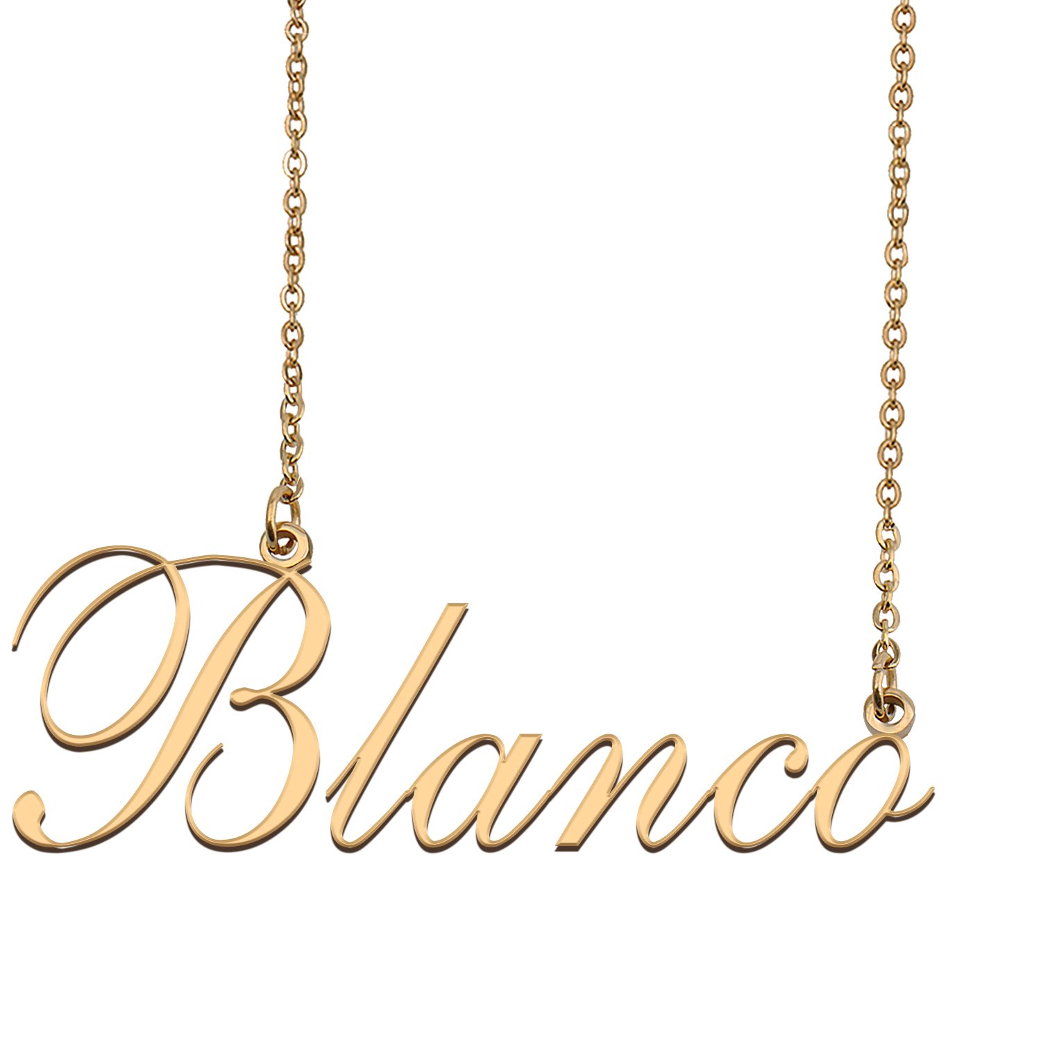 Custom Nameplate Necklace Personalized Jewelry Gifts for Women Blanco