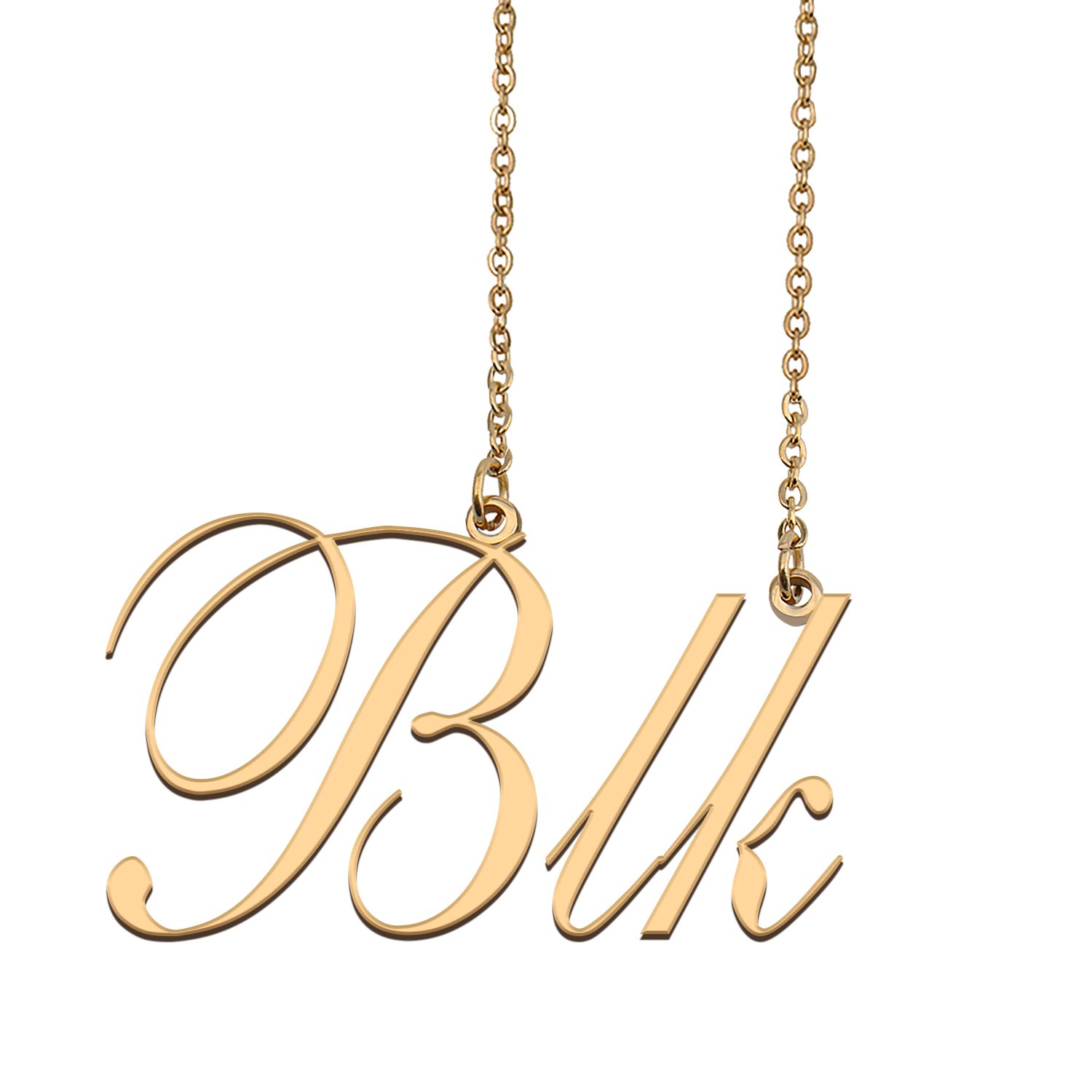 Custom Nameplate Necklace Personalized Jewelry Gifts for Women Blk