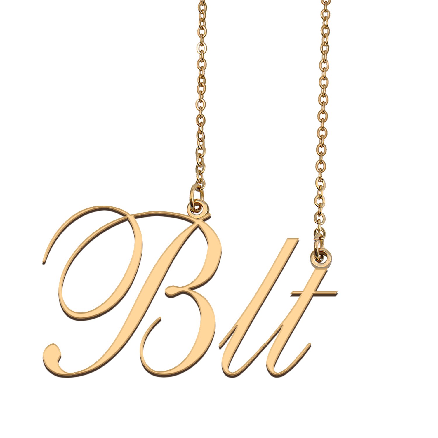 Custom Nameplate Necklace Personalized Jewelry Gifts for Women Blt