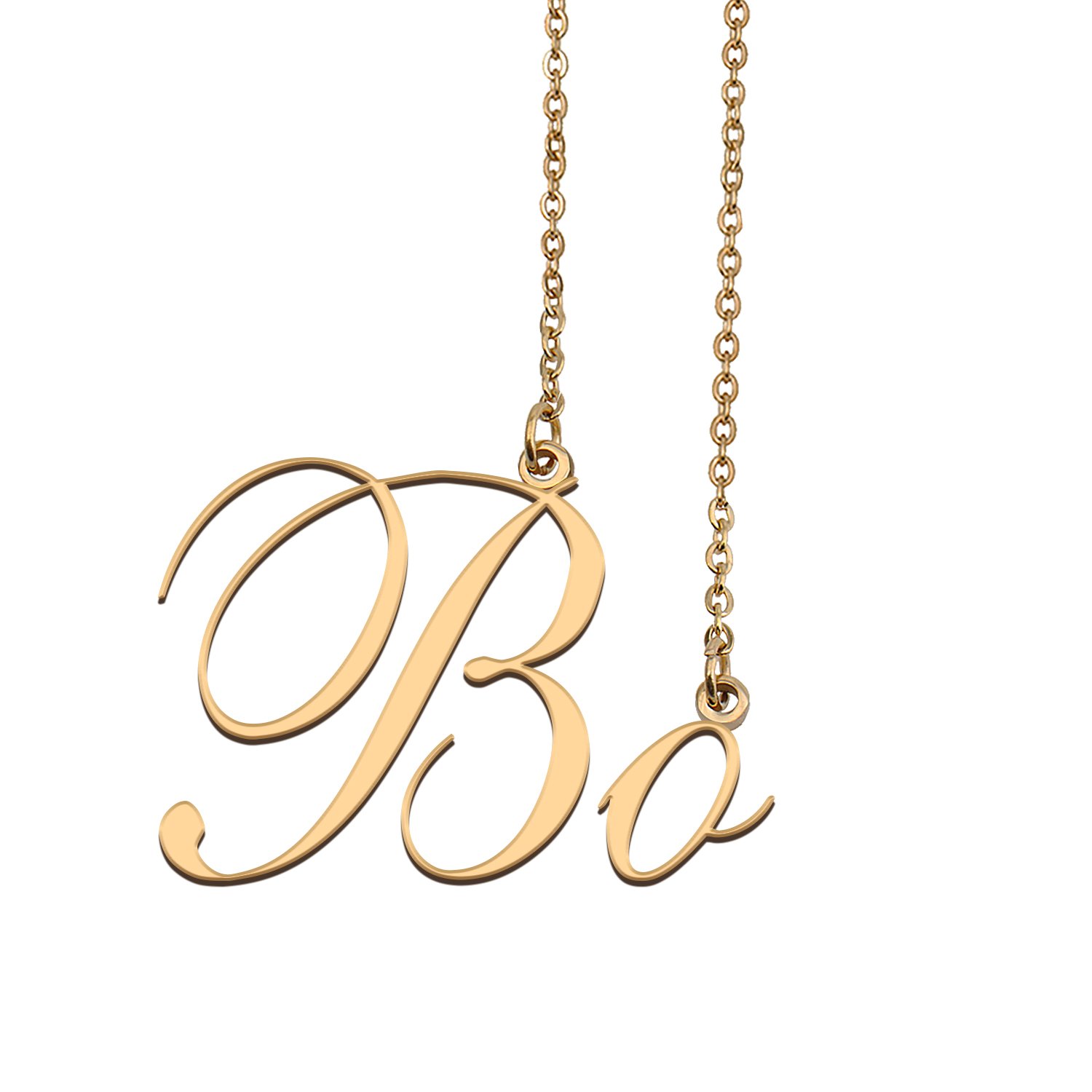 Custom Nameplate Necklace Personalized Jewelry Gifts for Women Bo