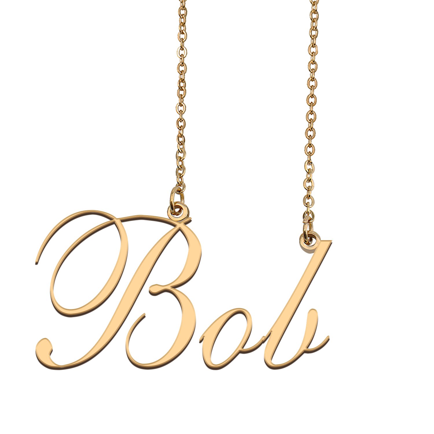 Custom Nameplate Necklace Personalized Jewelry Gifts for Women Bob