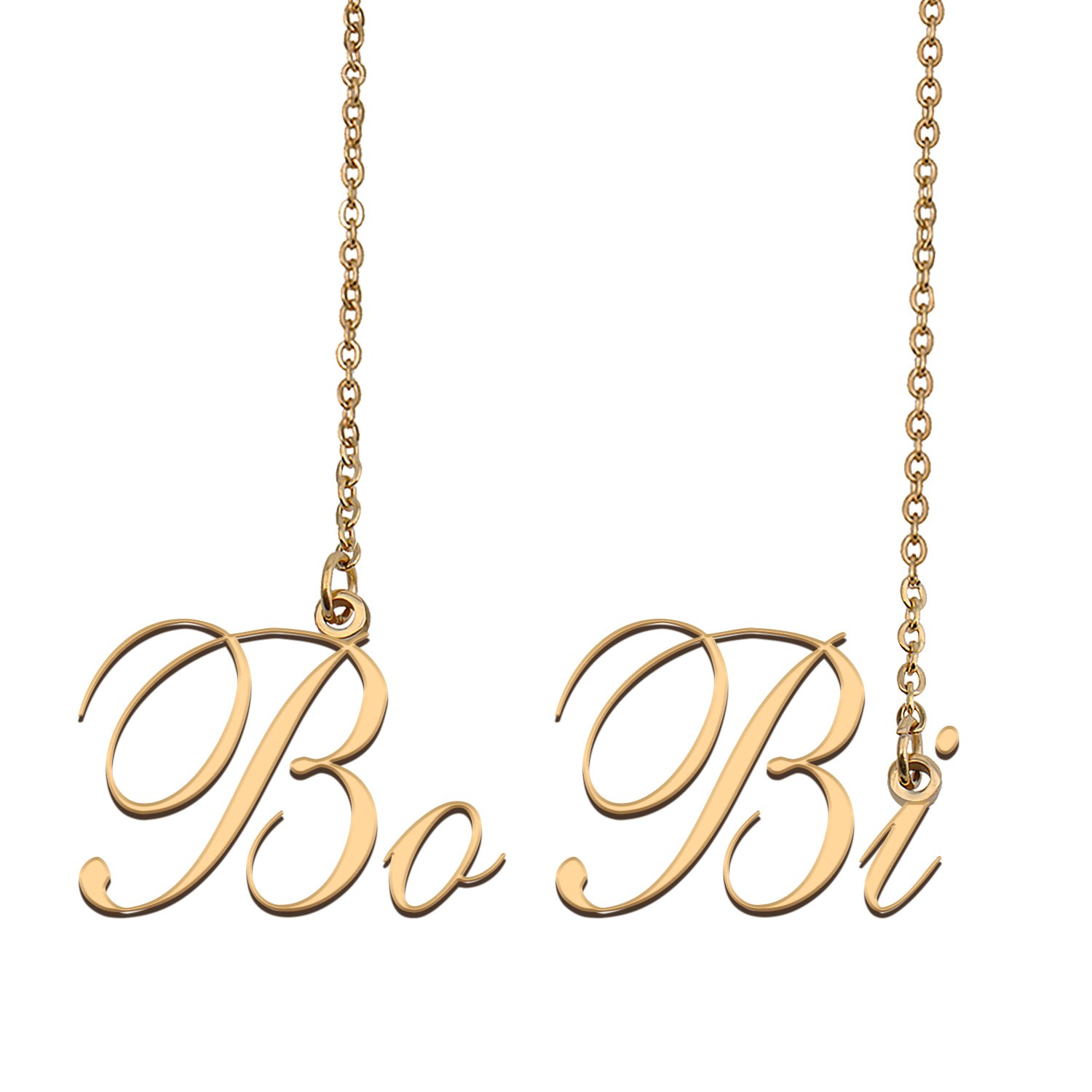 Custom Nameplate Necklace Personalized Jewelry Gifts for Women BoBi