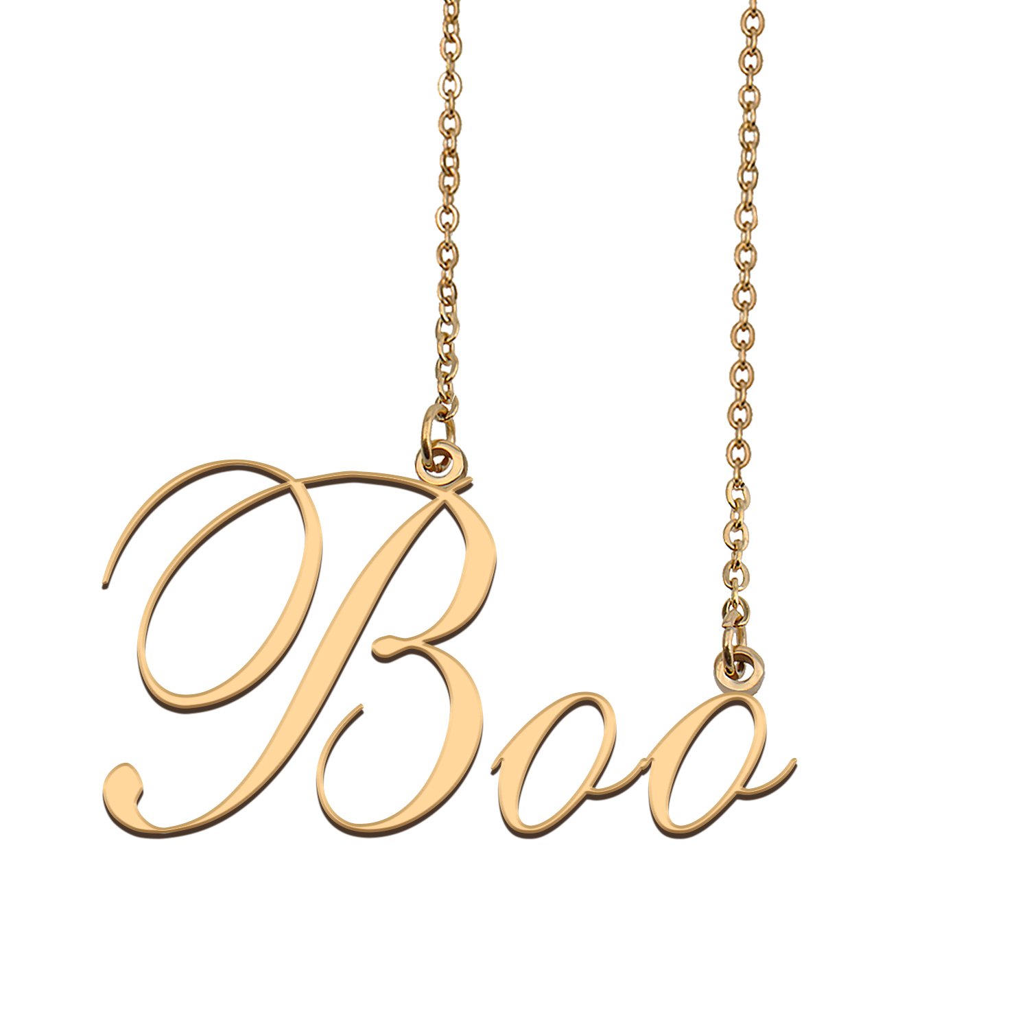 Custom Nameplate Necklace Personalized Jewelry Gifts for Women Boo
