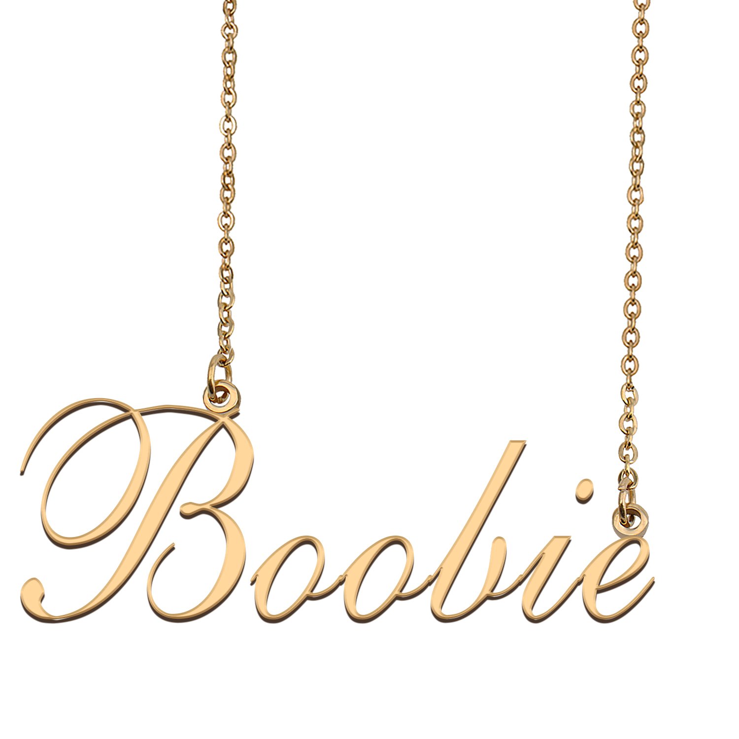 Custom Nameplate Necklace Personalized Jewelry Gifts for Women Boobie