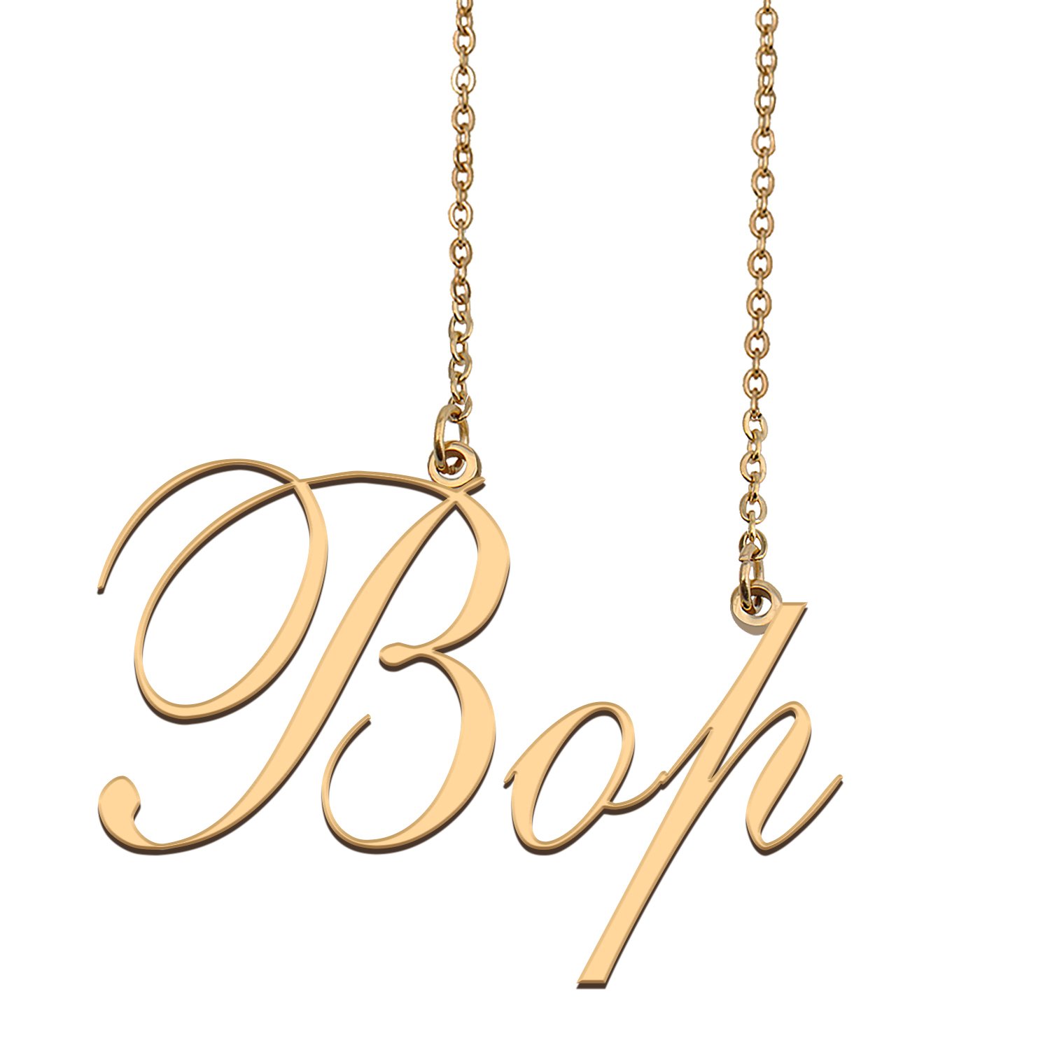 Custom Nameplate Necklace Personalized Jewelry Gifts for Women Bop
