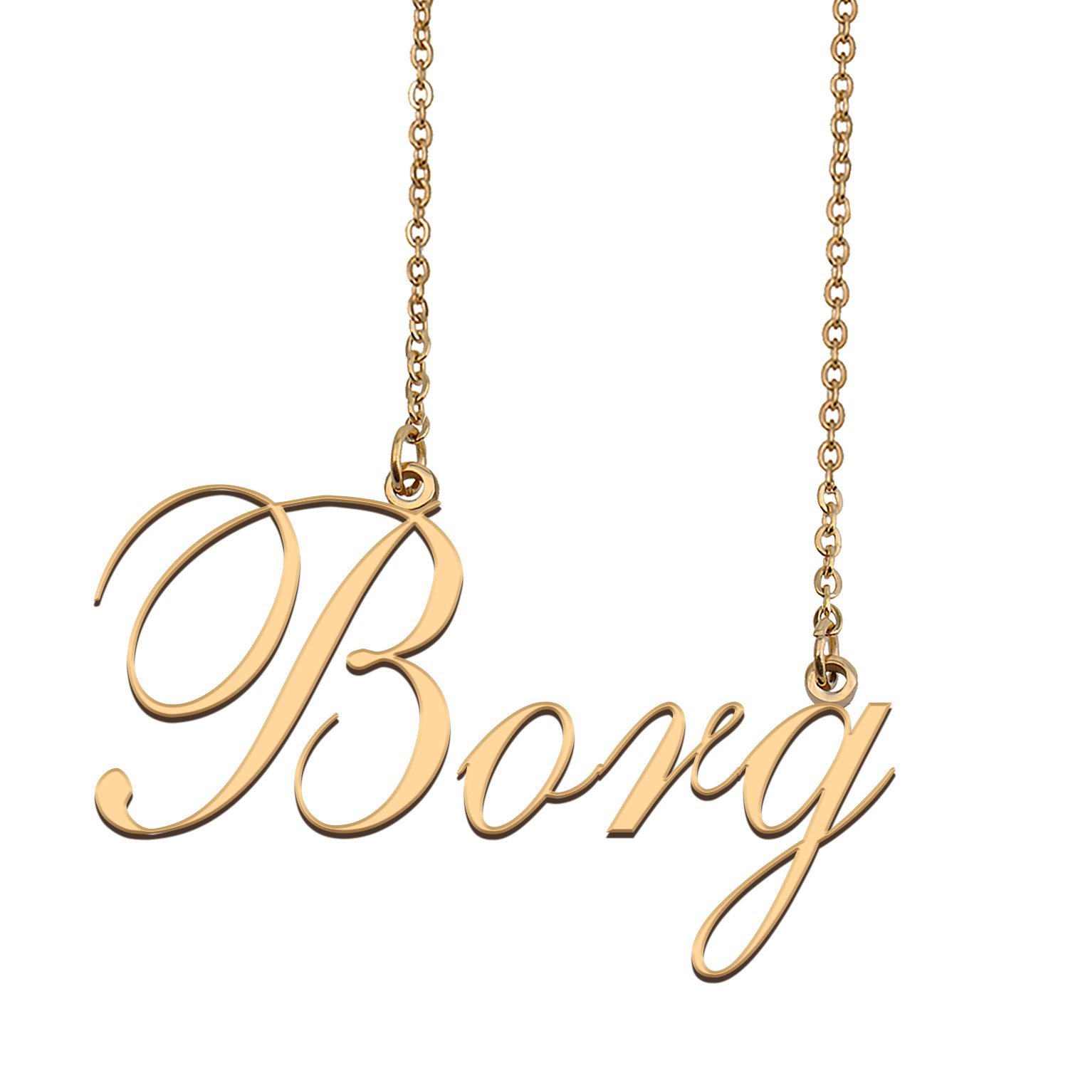 Custom Nameplate Necklace Personalized Jewelry Gifts for Women Borg