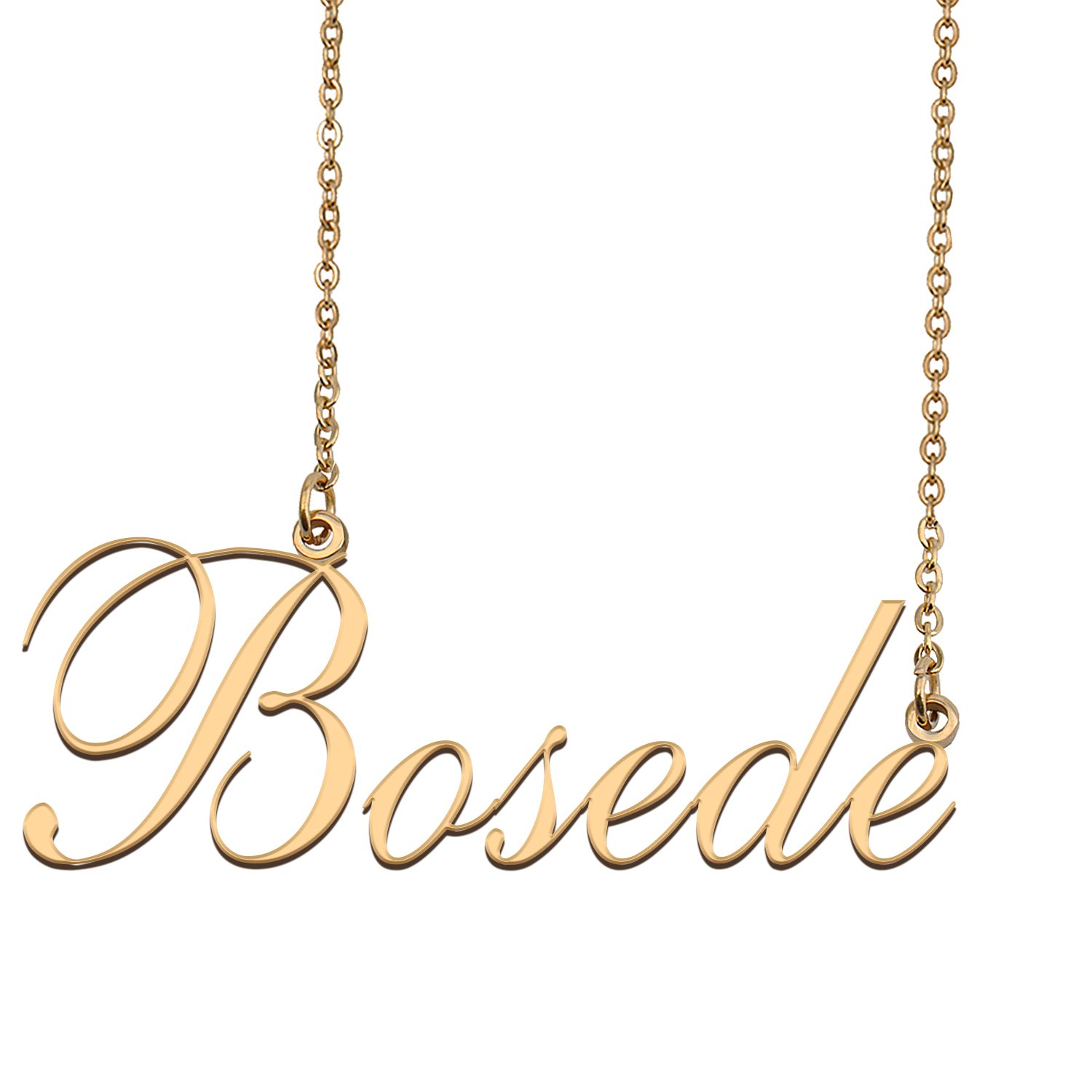 Custom Nameplate Necklace Personalized Jewelry Gifts for Women Bosede