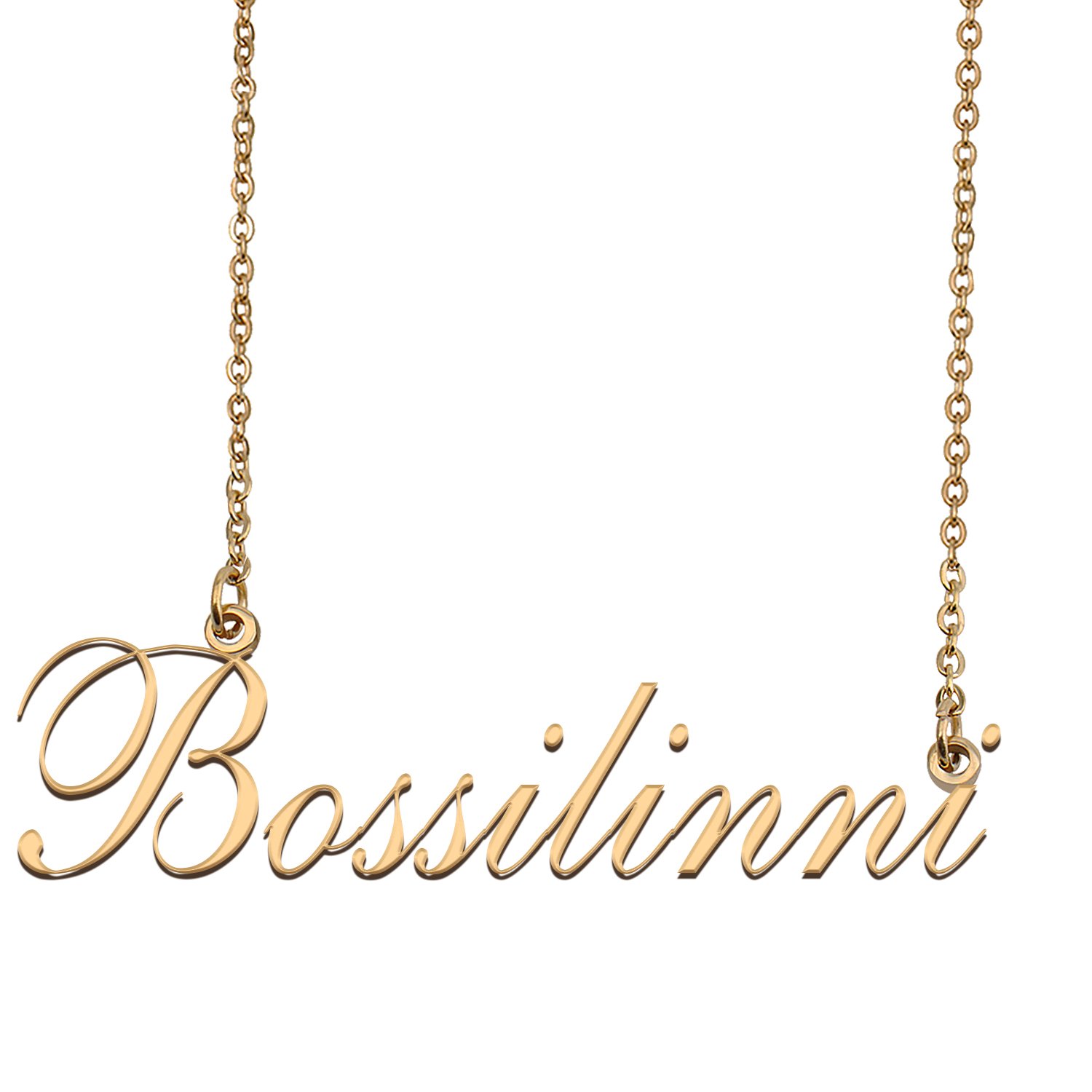 Custom Nameplate Necklace Personalized Jewelry Gifts for Women Bossilinni