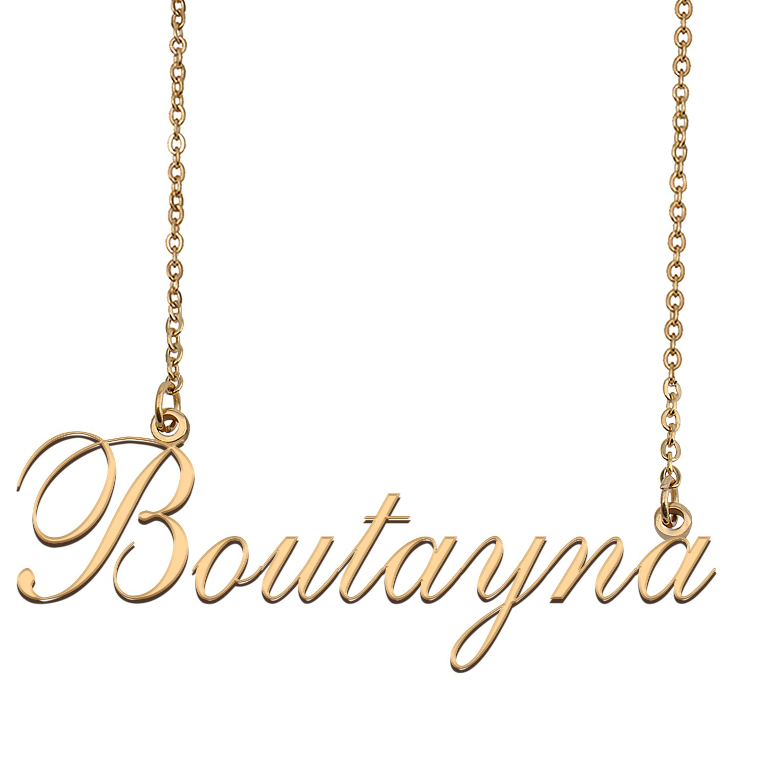 Custom Nameplate Necklace Personalized Jewelry Gifts for Women Boutayna