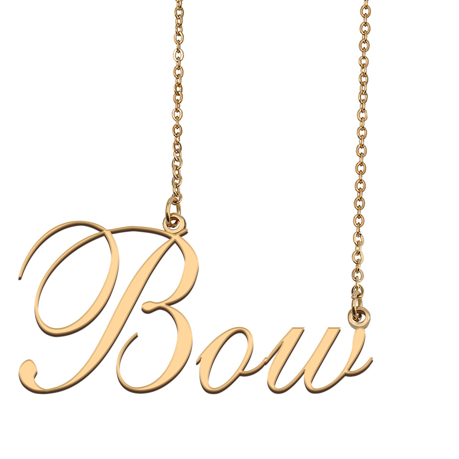 Custom Nameplate Necklace Personalized Jewelry Gifts for Women Bow