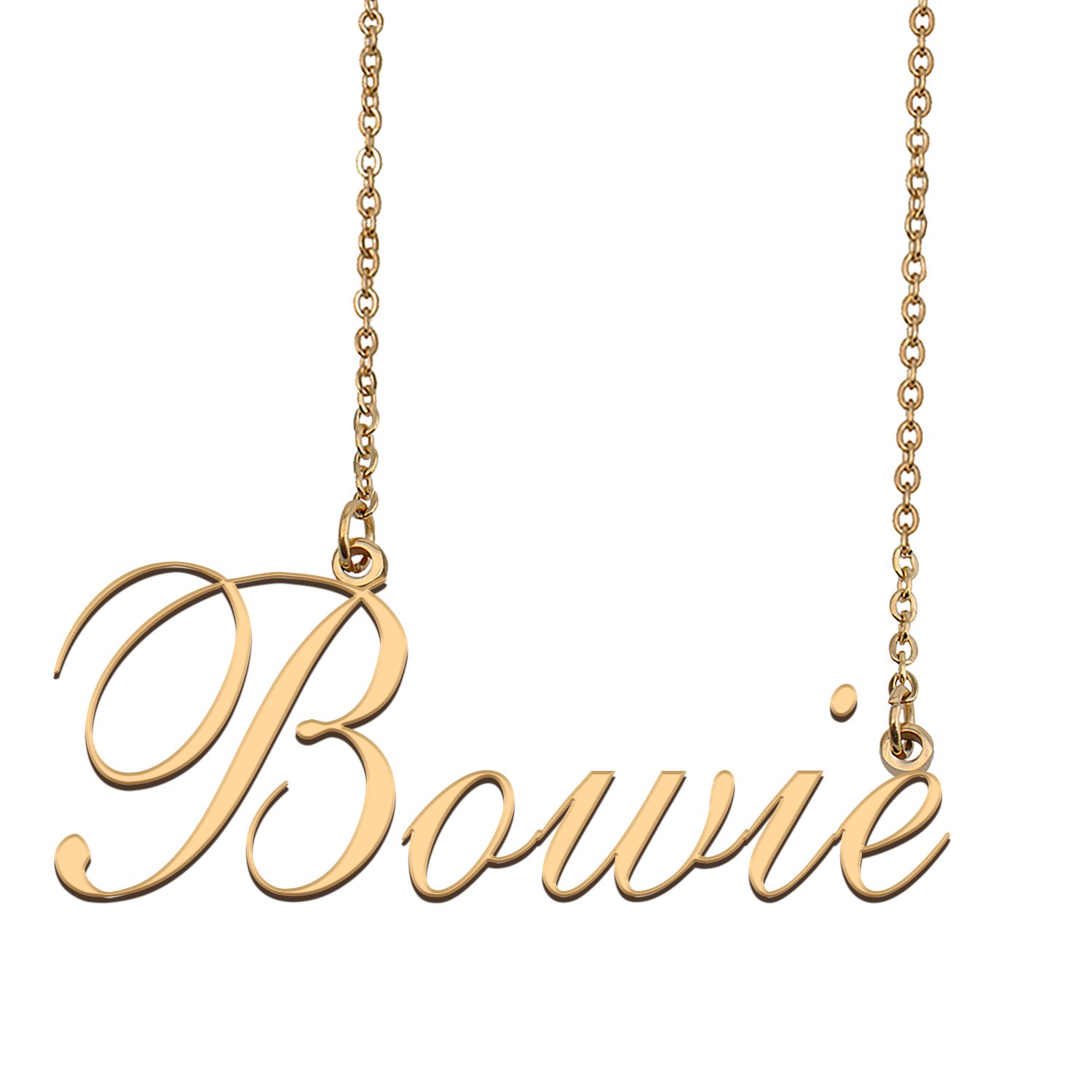 Custom Nameplate Necklace Personalized Jewelry Gifts for Women Bowie