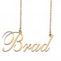 Custom Nameplate Necklace Personalized Jewelry Gifts for Women Brad