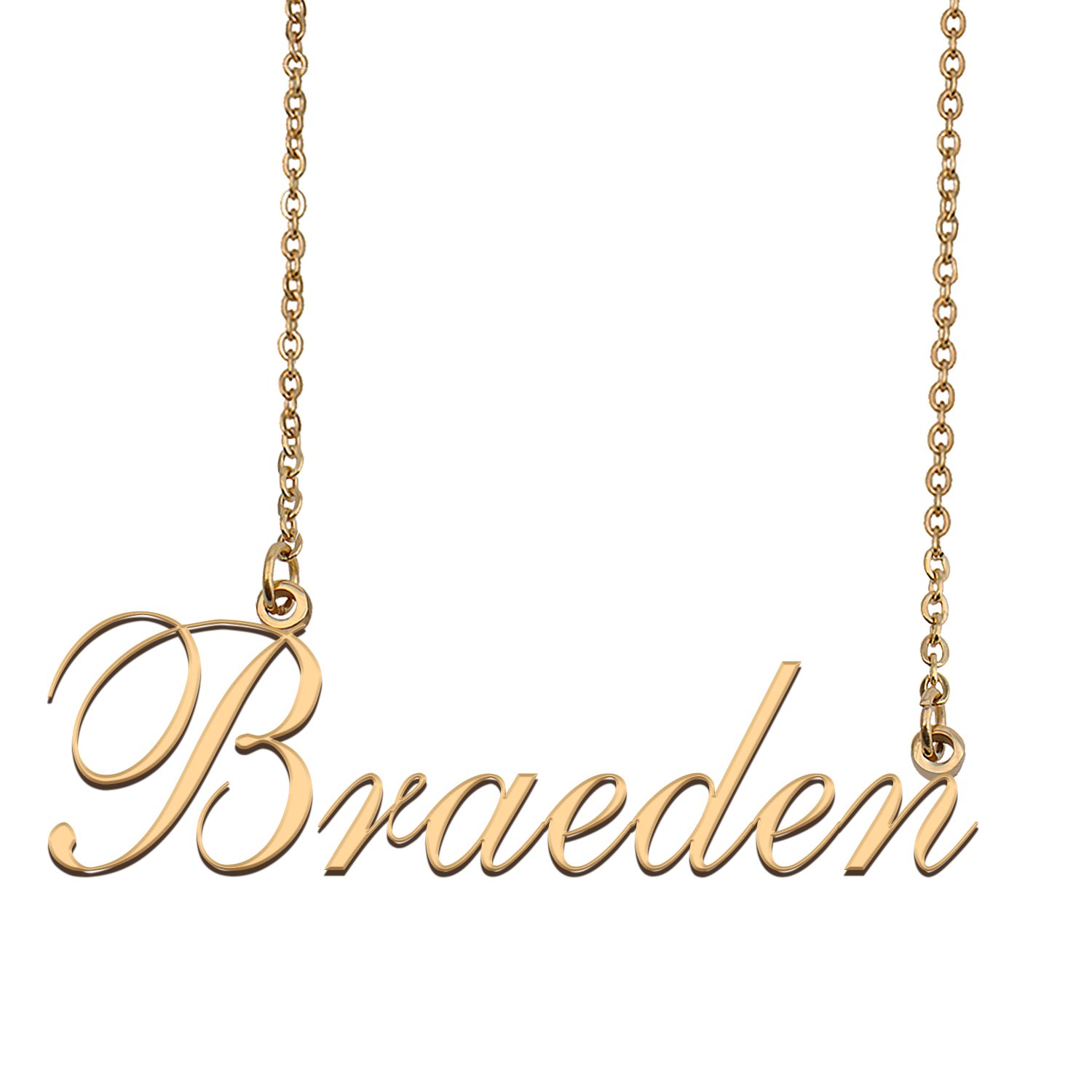Custom Nameplate Necklace Personalized Jewelry Gifts for Women Braeden