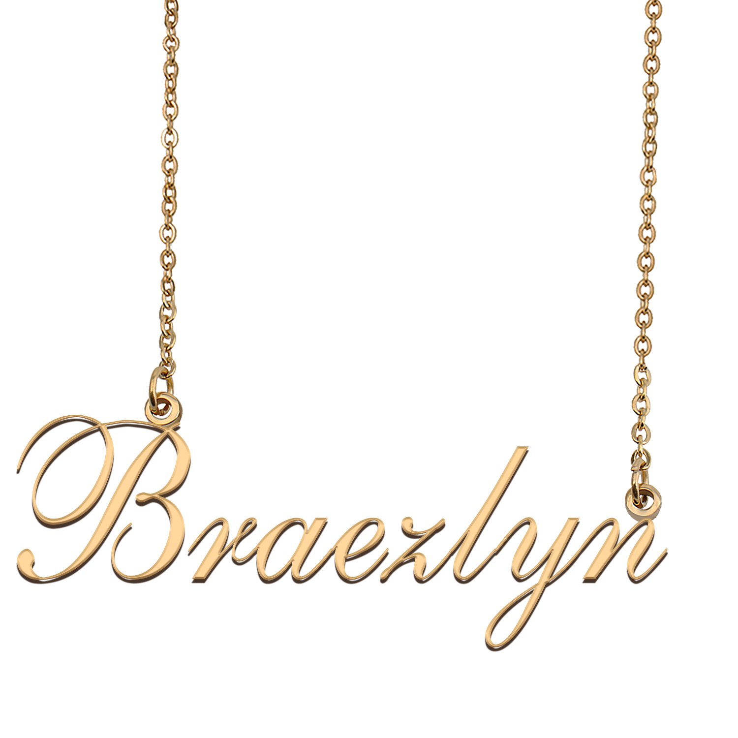 Custom Nameplate Necklace Personalized Jewelry Gifts for Women Braezlyn