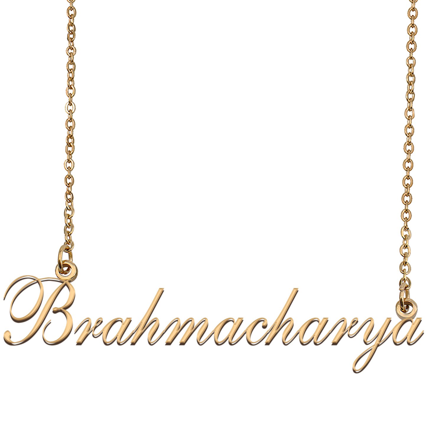 Custom Nameplate Necklace Personalized Jewelry Gifts for Women Brahmacharya