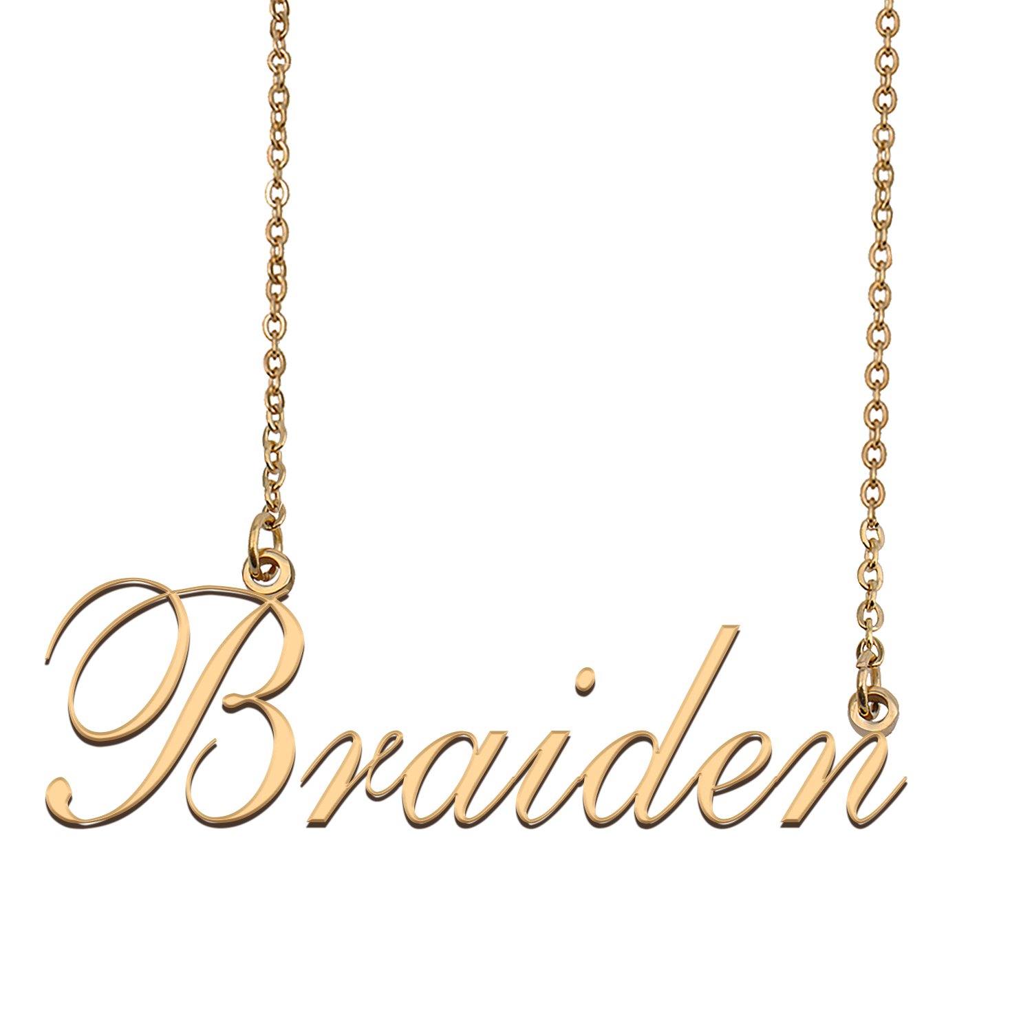 Custom Nameplate Necklace Personalized Jewelry Gifts for Women Braiden